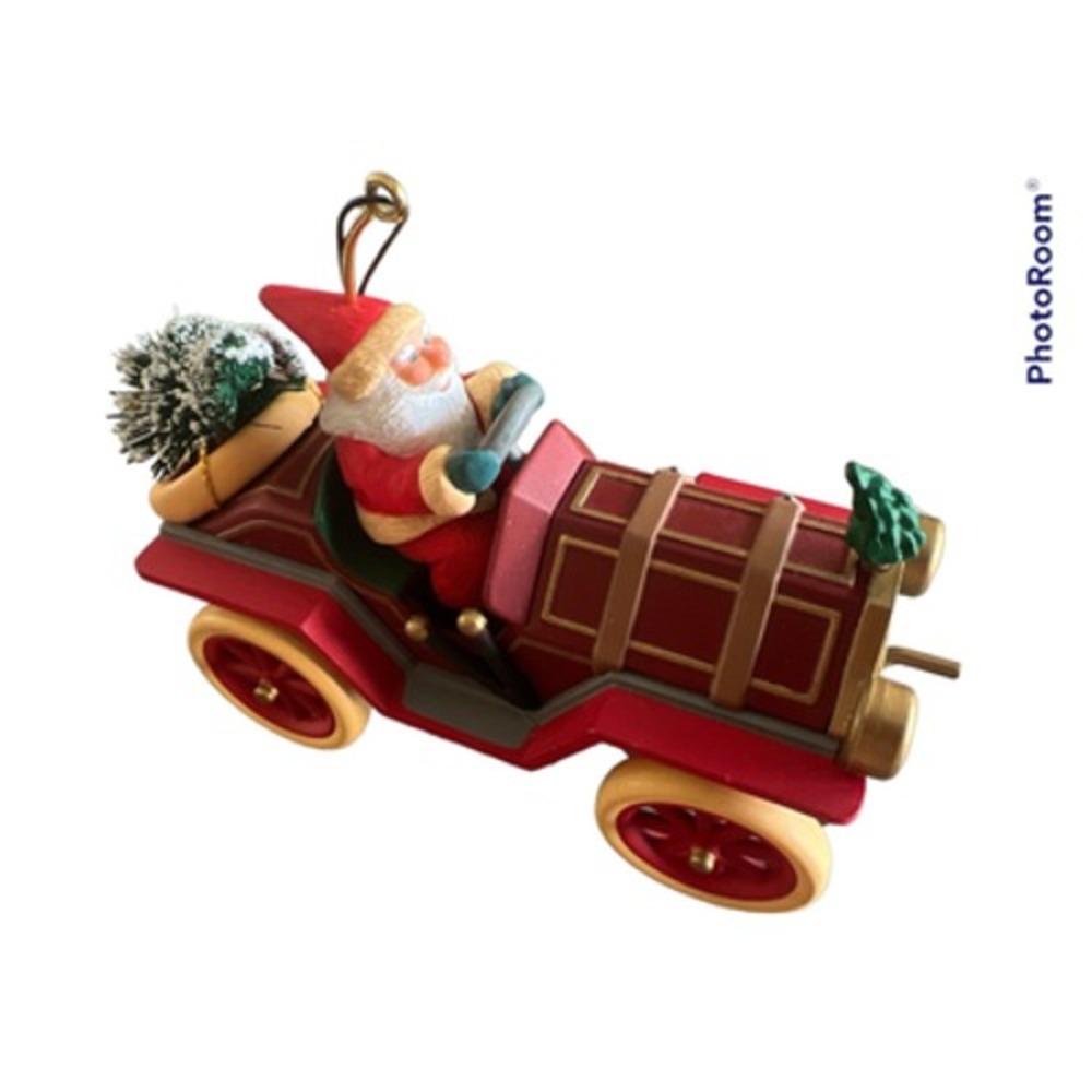 1995 Hallmark Keepsake Ornament Kruz-N Santa Claus Vintage Red Car QX5539